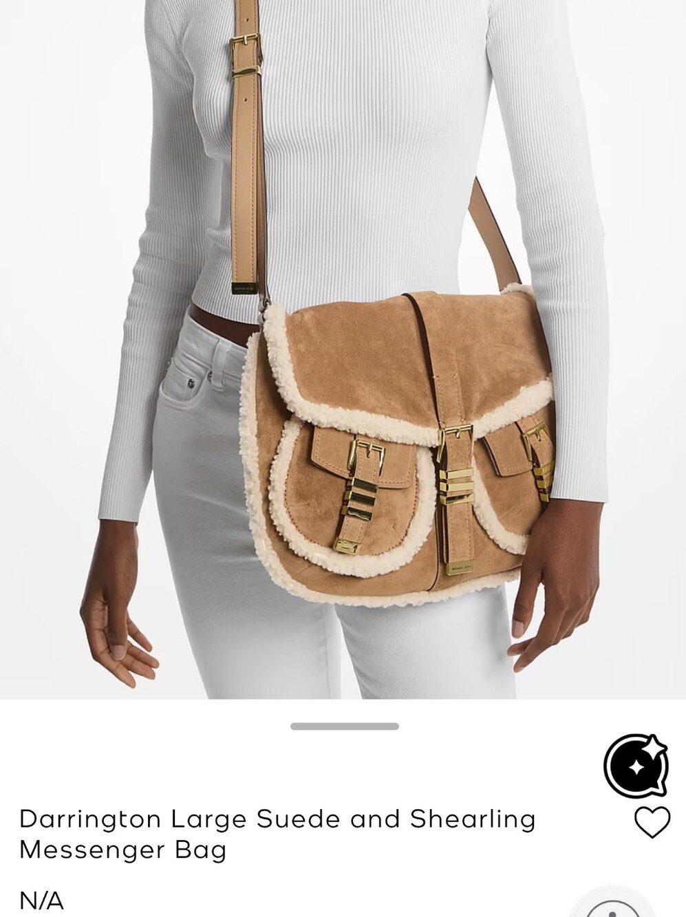 Michael Kors Suede And Shearling Messenger Bag